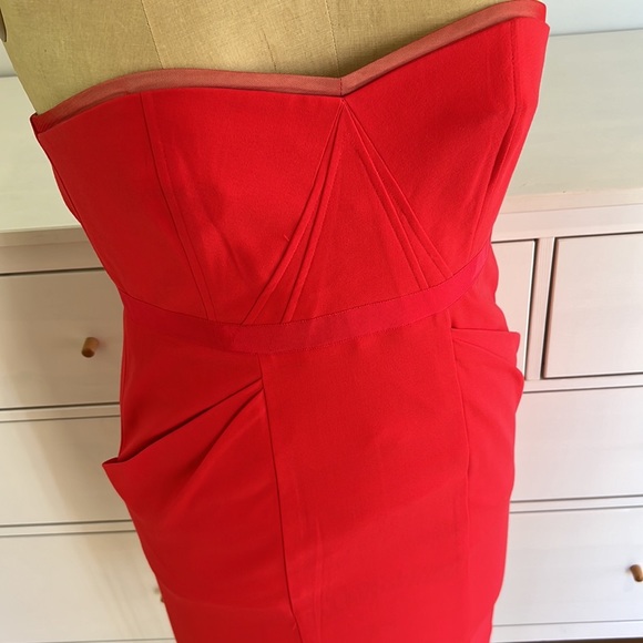 BCBG red cocktail strapless dress - Picture 8 of 13